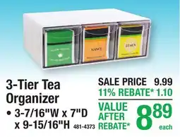 Menards 3-Tier Tea Organizer offer