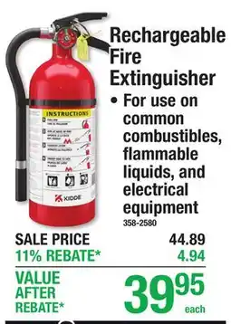 Menards Rechargeable Fire Extinguisher offer