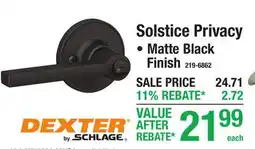 Menards Solstice Privacy Matte Black Finish offer