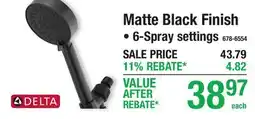 Menards Matte Black Finish offer