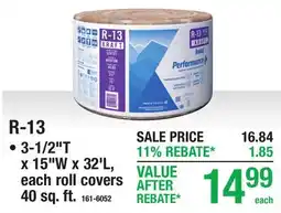 Menards R-13 CUT-TO-LENGTH FIBERGLASS ROLLS offer