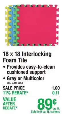 Menards 18 x 18 Interlocking Foam Tile offer