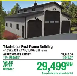 Menards Triadelphia Post Frame Building offer