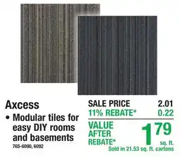Menards CARPET TILE Axcess offer