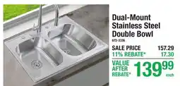 Menards Dual-Mount Stainless Steel Double Bowl offer