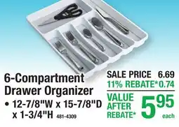 Menards 6-Compartment Drawer Organizer offer
