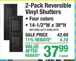 Menards 2-Pack Reversible Vinyl Shutters offer