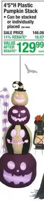 Menards 4'5H Plastic Pumpkin Stack offer