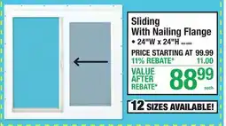 Menards Sliding With Nailing Flange offer