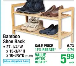 Menards Bamboo Shoe Rack offer