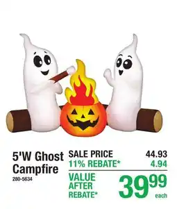 Menards 5'W Ghost Campfire offer