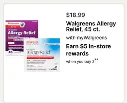 Walgreens Walgreens Allergy Relief offer