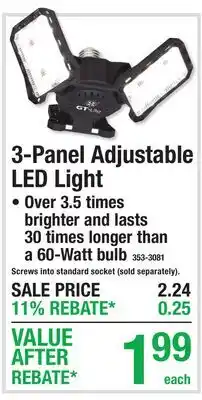 Menards 3-Panel Adjustable LED Light offer