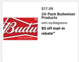 Walgreens 24-Pack Budweiser Products offer