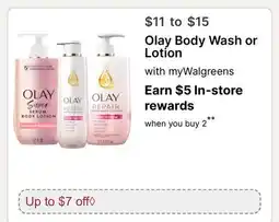 Walgreens Olay Body Wash or Lotion offer