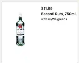 Walgreens Bacardi Rum, 750ml offer