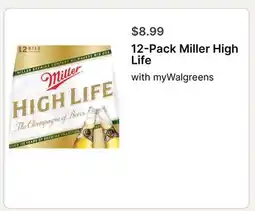 Walgreens 12-Pack Miller High Life offer