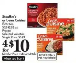Pavilions Stouffer's or Lean Cuisine Entrées offer