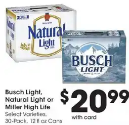 Kroger Busch Light, Natural Light or Miller High Life offer