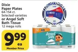 Vons Dixie paper plates or angel soft bath tissue offer