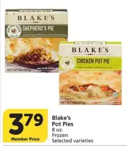 Vons Blake's Pot Pies offer