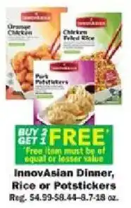 Schnucks InnovAsian Dinner, Rice or Potstickers offer