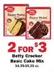 Schnucks Betty Crocker basic cake mix offer