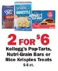 Schnucks Kellogg's Pop-Tarts, Nutri-Grain Bars or Rice Krispies Treats offer