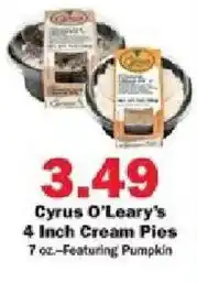 Schnucks Cyrus O'Leary's 4 Inch Cream Pies offer