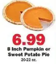 Schnucks 8 inch pumpkin or sweet potato pie offer
