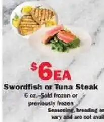 Swordfish or Tuna Steak