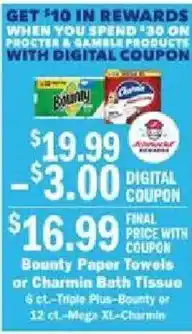 Schnucks Bounty Paper Towels or Charmin Bath Tissue offer