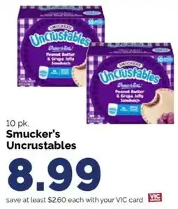 Harris Teeter Smucker's Uncrustables offer
