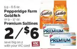 Harris Teeter Pepperidge Farm Goldfish Premium Saltines offer