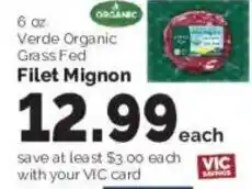 Harris Teeter Verde Organic Grass Fed Filet Mignon offer