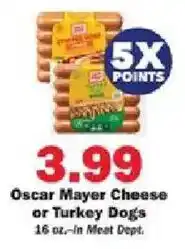 Schnucks Oscar Mayer Cheese or Turkey Dogs offer