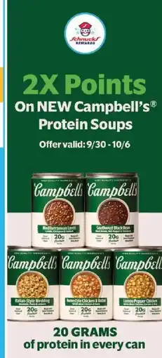 Schnucks Campbell's protein soups offer