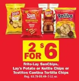 Schnucks Frito-Lay SunChips, Lay's Potato or Kettle Chips or Tostitos Cantina Tortilla Chips offer