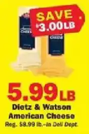 Schnucks Dietz & Watson American Cheese offer