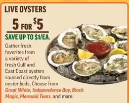 Central Market Live Oysters offer