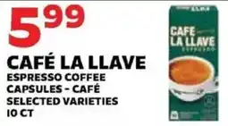 Sedano's Cafe La Llave espresso coffee capsules offer