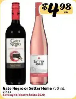 Fresco y Más Gato Negro or Sutter Home offer