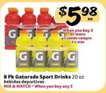 Fresco y Más 8 Pk Gatorade Sport Drinks offer