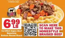 Schnucks Certified Angus Beef Boneless Bottom Round Roast offer