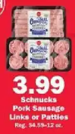 Schnucks Schnucks Pork Sausage Links or Patties offer