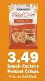 Schnucks Snack Factory Pretzel Crisps offer