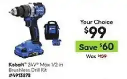 Lowe's Kobalt 24V Max 1/2-in Brushless Drill Kit offer
