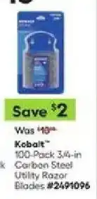 Lowe's Kobalt 3/4-in Utility Razor Blades offer