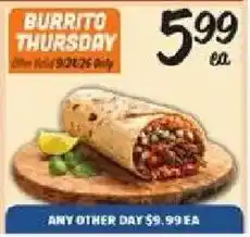 El Super Burrito Thursday offer
