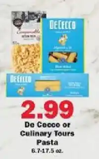Schnucks De Cecco or Culinary Tours Pasta offer